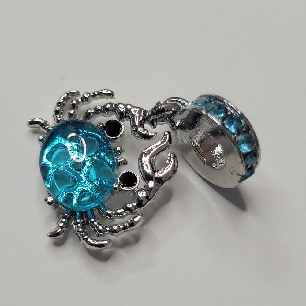 New For Pandora Charm Bracelet Blue Silver Color Crab Rhinestone Dangle Charm - Picture 4 of 4